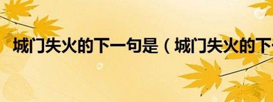城门失火的下一句是（城门失火的下一句）