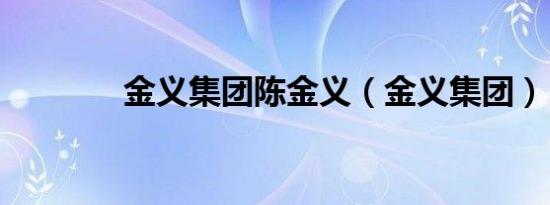 金义集团陈金义（金义集团）
