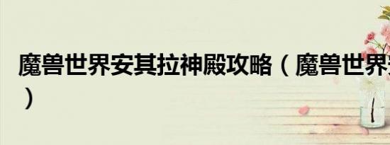 魔兽世界安其拉神殿攻略（魔兽世界安装程序）