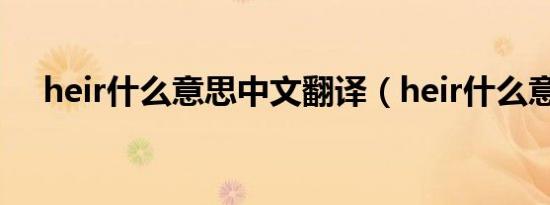 heir什么意思中文翻译（heir什么意思）