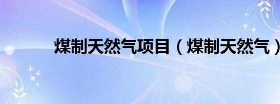 煤制天然气项目（煤制天然气）