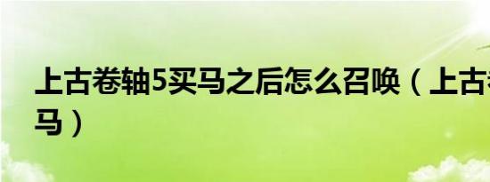 上古卷轴5买马之后怎么召唤（上古卷轴5买马）