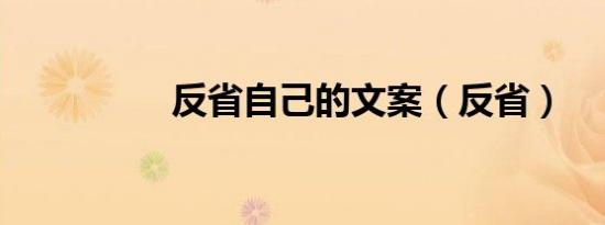 反省自己的文案（反省）