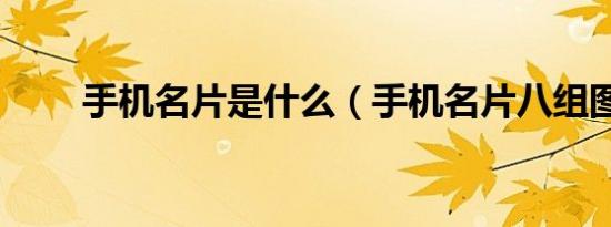 手机名片是什么（手机名片八组图）