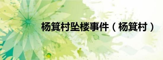 杨箕村坠楼事件（杨箕村）