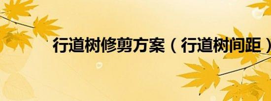 行道树修剪方案（行道树间距）