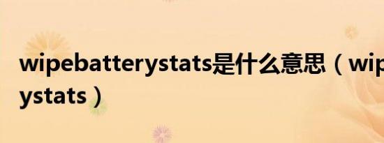 wipebatterystats是什么意思（wipebatterystats）