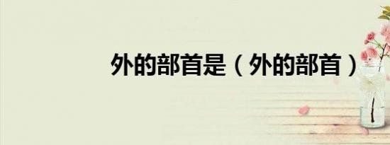 外的部首是（外的部首）