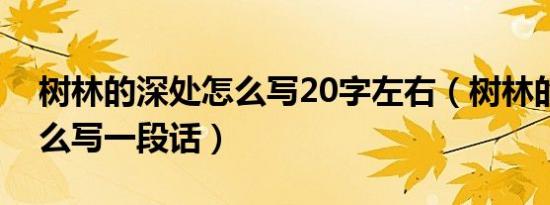 树林的深处怎么写20字左右（树林的深处怎么写一段话）