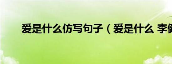爱是什么仿写句子（爱是什么 李健）