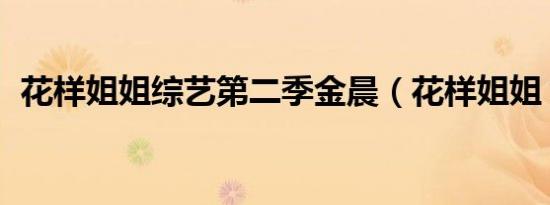 花样姐姐综艺第二季金晨（花样姐姐 综艺）