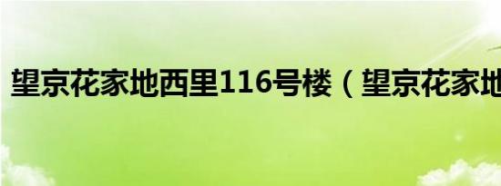 望京花家地西里116号楼（望京花家地西里）