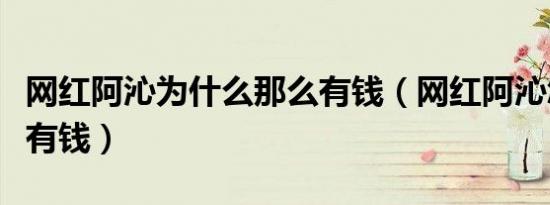 网红阿沁为什么那么有钱（网红阿沁怎么那么有钱）