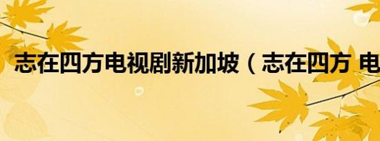 志在四方电视剧新加坡（志在四方 电视剧）