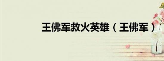 王佛军救火英雄（王佛军）