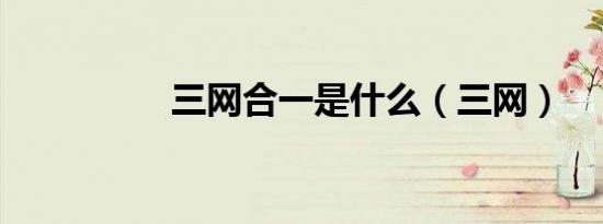 三网合一是什么（三网）
