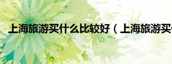 上海旅游买什么比较好（上海旅游买什么）