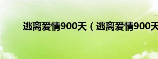 逃离爱情900天（逃离爱情900天）