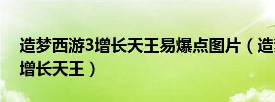 造梦西游3增长天王易爆点图片（造梦西游3增长天王）