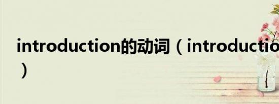 introduction的动词（introduction怎么写）