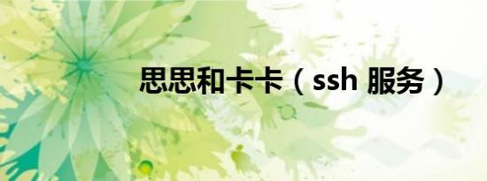 思思和卡卡（ssh 服务）
