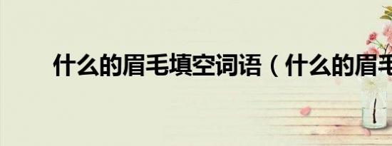 什么的眉毛填空词语（什么的眉毛）