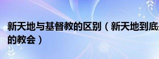 新天地与基督教的区别（新天地到底是什么样的教会）