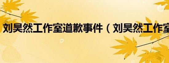 刘昊然工作室道歉事件（刘昊然工作室道歉）