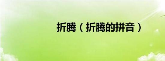 折腾（折腾的拼音）