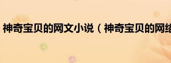 神奇宝贝的网文小说（神奇宝贝的网络游戏）