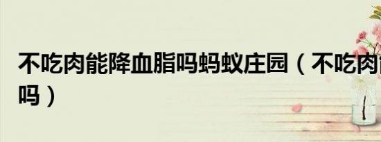 不吃肉能降血脂吗蚂蚁庄园（不吃肉能降血脂吗）
