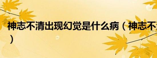 神志不清出现幻觉是什么病（神志不清的意思）