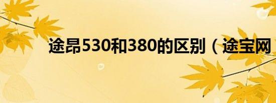 途昂530和380的区别（途宝网）
