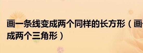 画一条线变成两个同样的长方形（画一条线变成两个三角形）