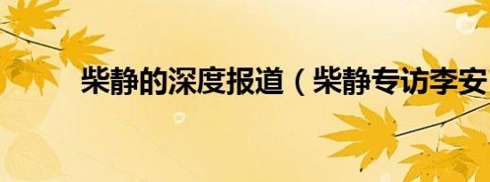 柴静的深度报道（柴静专访李安）
