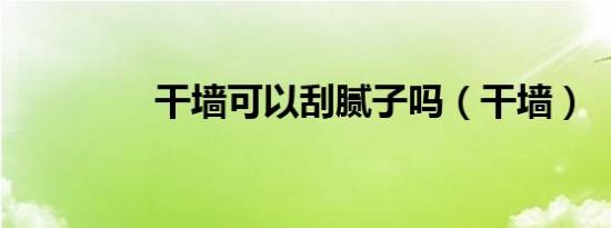 干墙可以刮腻子吗（干墙）