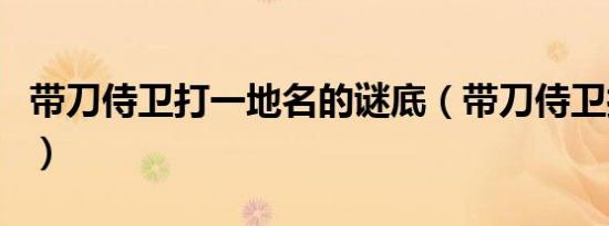 带刀侍卫打一地名的谜底（带刀侍卫打一城市）