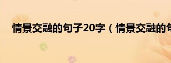情景交融的句子20字（情景交融的句子）