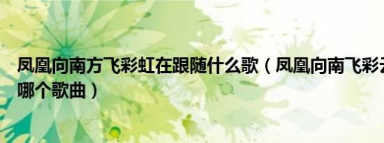 凤凰向南方飞彩虹在跟随什么歌（凤凰向南飞彩云在跟随是哪个歌曲）