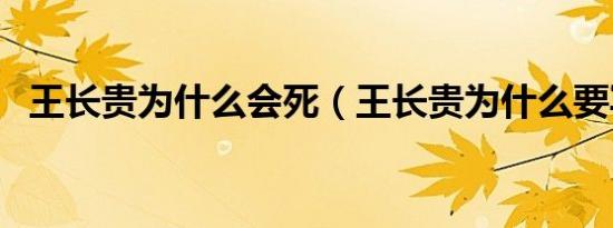 王长贵为什么会死（王长贵为什么要写死）