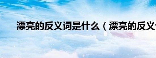 漂亮的反义词是什么（漂亮的反义词）