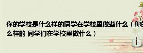 你的学校是什么样的同学在学校里做些什么（你的学校是什么样的 同学们在学校里做什么）