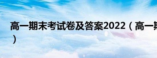 高一期末考试卷及答案2022（高一期末考试）