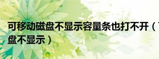 可移动磁盘不显示容量条也打不开（可移动磁盘不显示）