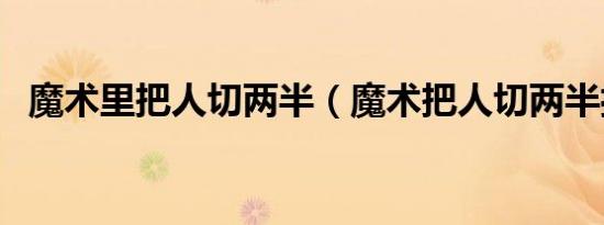 魔术里把人切两半（魔术把人切两半揭秘）