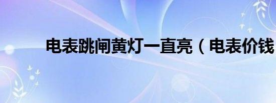 电表跳闸黄灯一直亮（电表价钱）