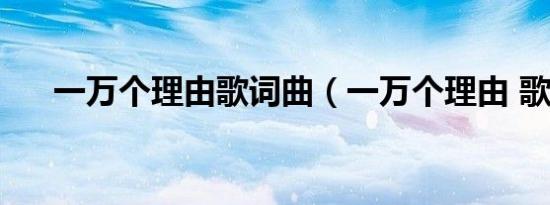 一万个理由歌词曲（一万个理由 歌词）