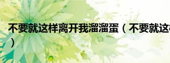 不要就这样离开我溜溜蛋（不要就这样离开我）