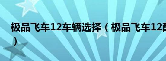极品飞车12车辆选择（极品飞车12配置要求）