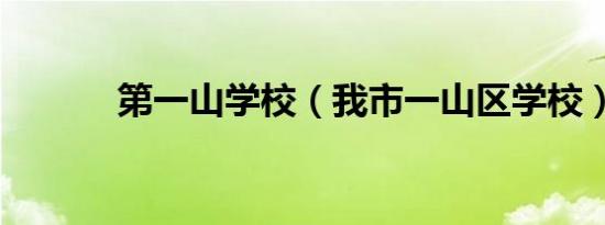 第一山学校（我市一山区学校）